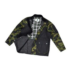 Men's Barbour Bape Rain Jacket Limited‎ Wax Camo England Size XL NWT!